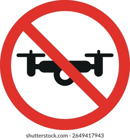 No drone sign . No drones allowed sign . No drone zone sign . Vector illustration