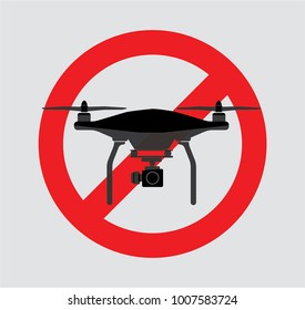 No drone sign in vector graphics