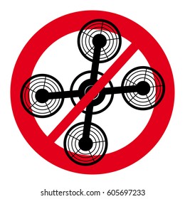 No drone symbol on white backgroundon . Vector illustration.