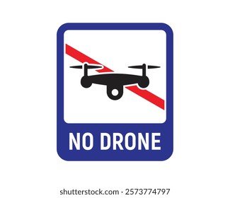 No Drone Usage Allowed Sign, High-Quality Vector Image for Ensuring Safety, Privacy, and Security in Restricted Areas, Clear and Recognizable Symbol for Prohibiting Drone Operations