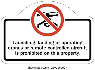 No drone warning sign and labels