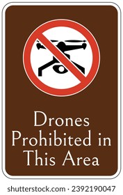 No drone warning sign and labels