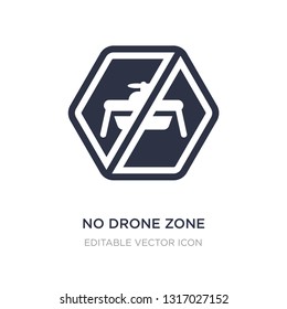 no drone zone icon on white background. Simple element illustration from Signaling concept. no drone zone icon symbol design.