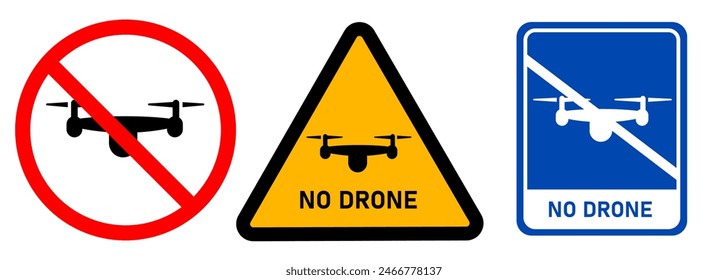 No drone zone restriction prohibit flying UAV unmanned aerial vehicle emblem sign sticker graphic