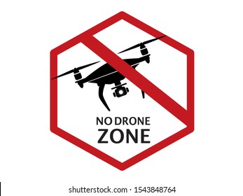No drone zone sign. No drones icon vector. Flights with drone prohibited.eps 10