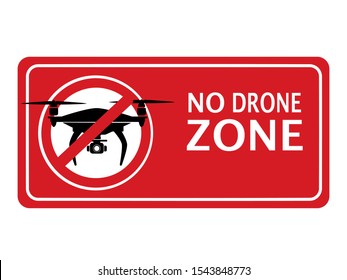 No drone zone sign. No drones icon vector. Flights with drone prohibited.eps 10