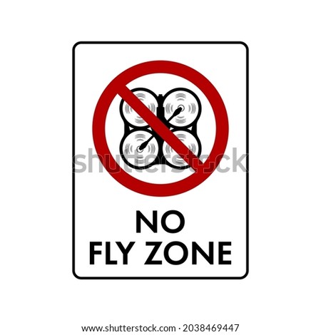 No drone zone sign. No drones icon. Flights with drone circle backslash symbol, nay, prohibited symbol, dont do it icon isolated on white. Vector illustration.