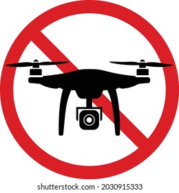 No hay vuelos de señalización de zona de drones con drones prohibidos, vector de iconos.