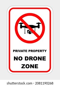 No hay señal de zona de drones. No a los drones de video de la cámara de exclusión aérea. señal de seguridad. eps10 vectoriales