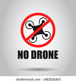 No drone zone sign icon in transparent style. Ban vector illustration on isolated background. Forbidden flight business concept.