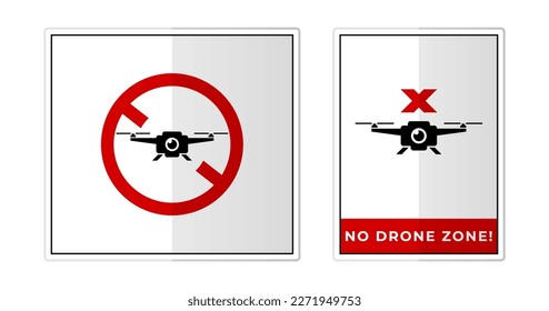No drone zone Sign Label Symbol Icon Vector Illustration