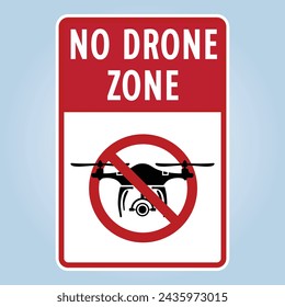 No hay señal de zona de drones. EPS 10 aislado sobre fondo blanco