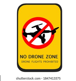 Keine Drohnenzone, Spy-Kamerasflüge oder Fliegen verbotene Zeichen Vektorgrafik Design. Der Kopierstart ist verboten - kein Lufttrockner erlaubt Schild, der Vierkettenflug ist verboten. Keine Drohnenzone.