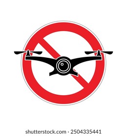 No Drones Zone sign, Drone logo template vector icon. photography drone vector. quadcopter vector icon