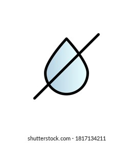 No, drop color gradient vector icon