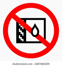 No hay icono de caída. Protección contra fugas. Protección del agua. Sin agua. Icono del vector.