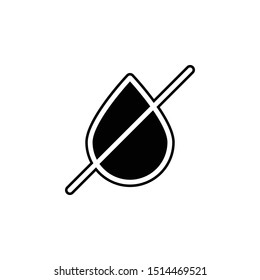 no, drop icon. Simple glyph, flat vector of water icons for UI and UX, website or mobile application