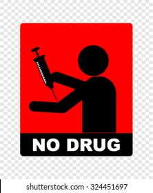 no drug, sticker vector