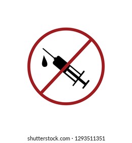 NO drug symbol. NARCOTIC icon vector. NO symbol. Linear style sign for mobile concept and web design. NARCOTIC symbol logo illustration. vector graphics - Vector.