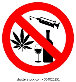 No drugs and alcohol sign