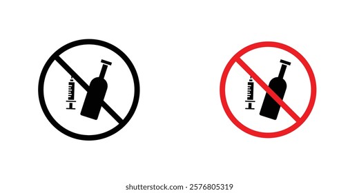 No drugs or alcohol sign vector pack for web designs