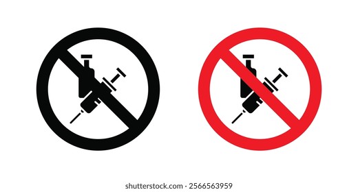 No drugs or alcohol signs in black and color style