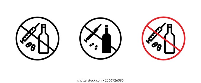 No drugs or alcohol signs vector collection pack