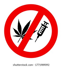 No Drugs Allowed Forbidden Red Symbol Stock Vector (Royalty Free ...