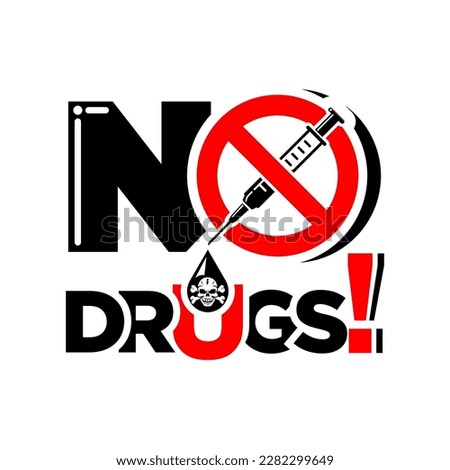 No drugs allowed sign. Vector placard on transparent background