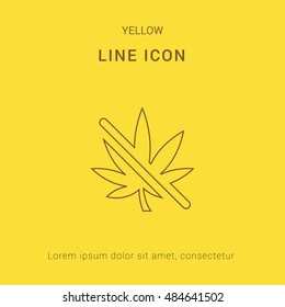 No Drugs Cute yellow thin line icon / logo Design