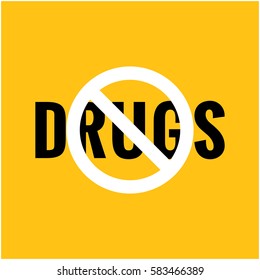 No Drugs (Flat Style Vector Illustration Concept Design)