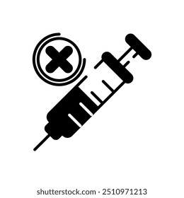 No Drugs Glyph Icon, Vector illustration