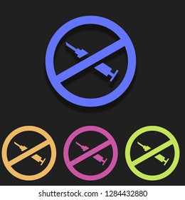 no drugs icon in multi color. Simple glyph vector of Ban set for UI and UX, website or mobile application on white background