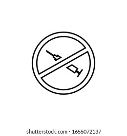 no drugs icon. Simple outline vector of Prohibit set for UI and UX, website or mobile application