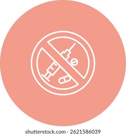 No Drugs Icon Symbol Art Sign
