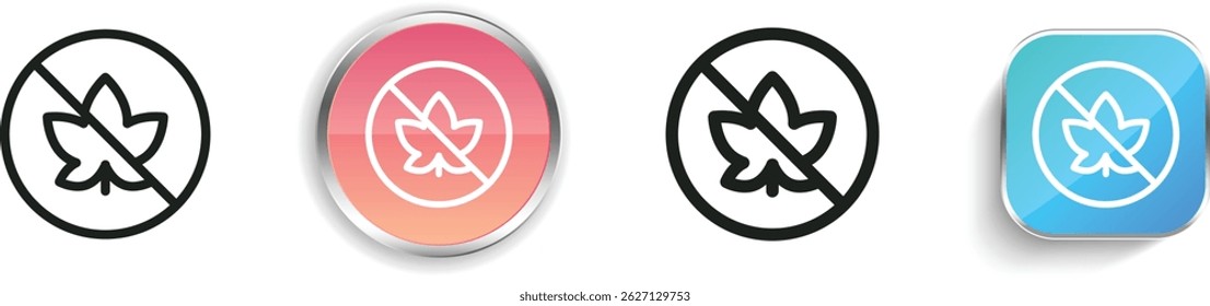 no drugs icon. Thin Linear, Regular and Button Style Design Isolated On White Background