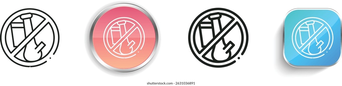 no drugs icon. Thin Linear, Regular and Button Style Design Isolated On White Background