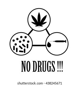 No Drugs Icon And Vector.Overdose Vector