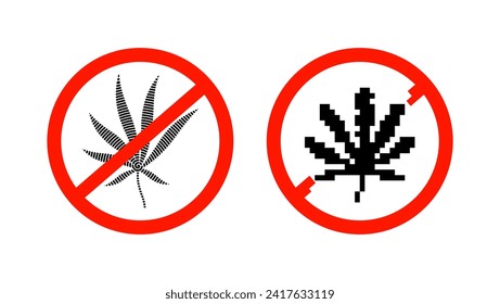 no drugs sign, black and red isolated silhouette