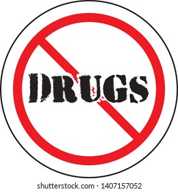 No Drugs Sign On Circle Prohibited Stock Vector (Royalty Free ...