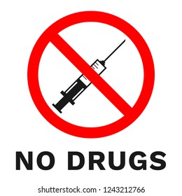 No Drugs Sign Sticker Inscription Vector Stock Vector (Royalty Free ...