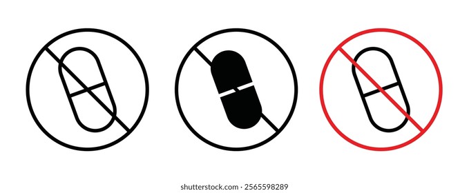 No drugs sign vector in black and red colors