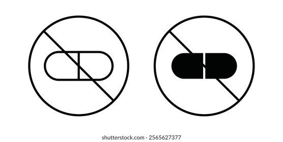 No drugs sign vector in black and red colors