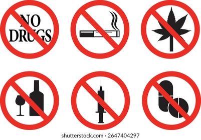 No drugs sign vector design.