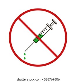 no drugs sign. vector icon