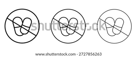 No drugs sign vector Logo Design Template. Editable Stroke graphics.