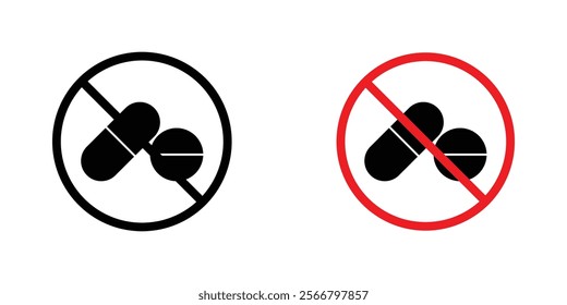 No drugs sign vector pack for apps and web UI designs