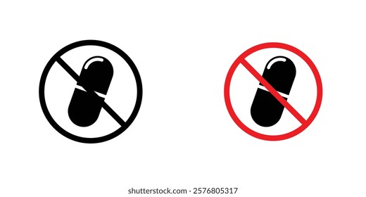 No drugs sign vector pack for web designs