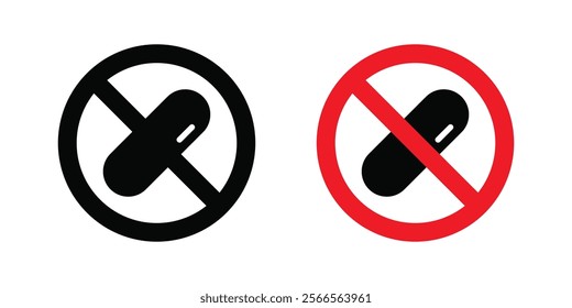 No drugs signs in black and color style