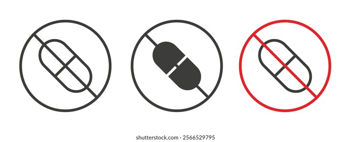 No drugs signs collection for website design, app, UI design.